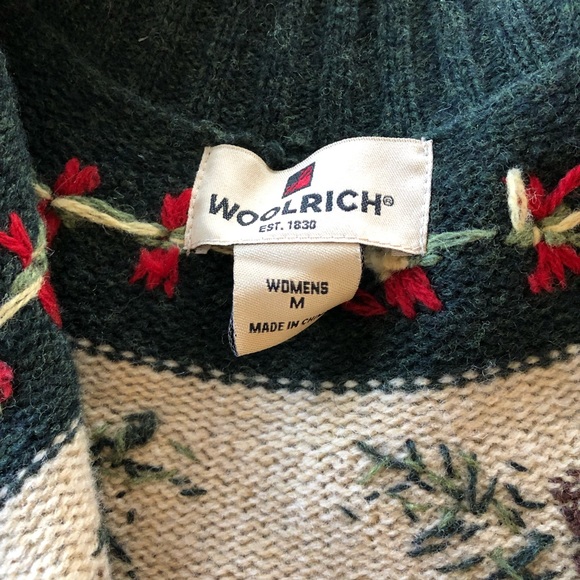 Woolrich Green and Red Cowl Neck Sweater - Picture 4 of 14